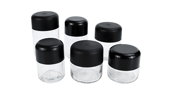 HEMPACKA Child Resistant Round Cap Cannabis Flower Storage Transparent Glass Jars  
