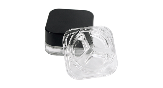 HEMPACKA Child Proof Cube Clear Mini Triple Compartments Concentrate 5Ml 9Ml Glass Concentrate Jars