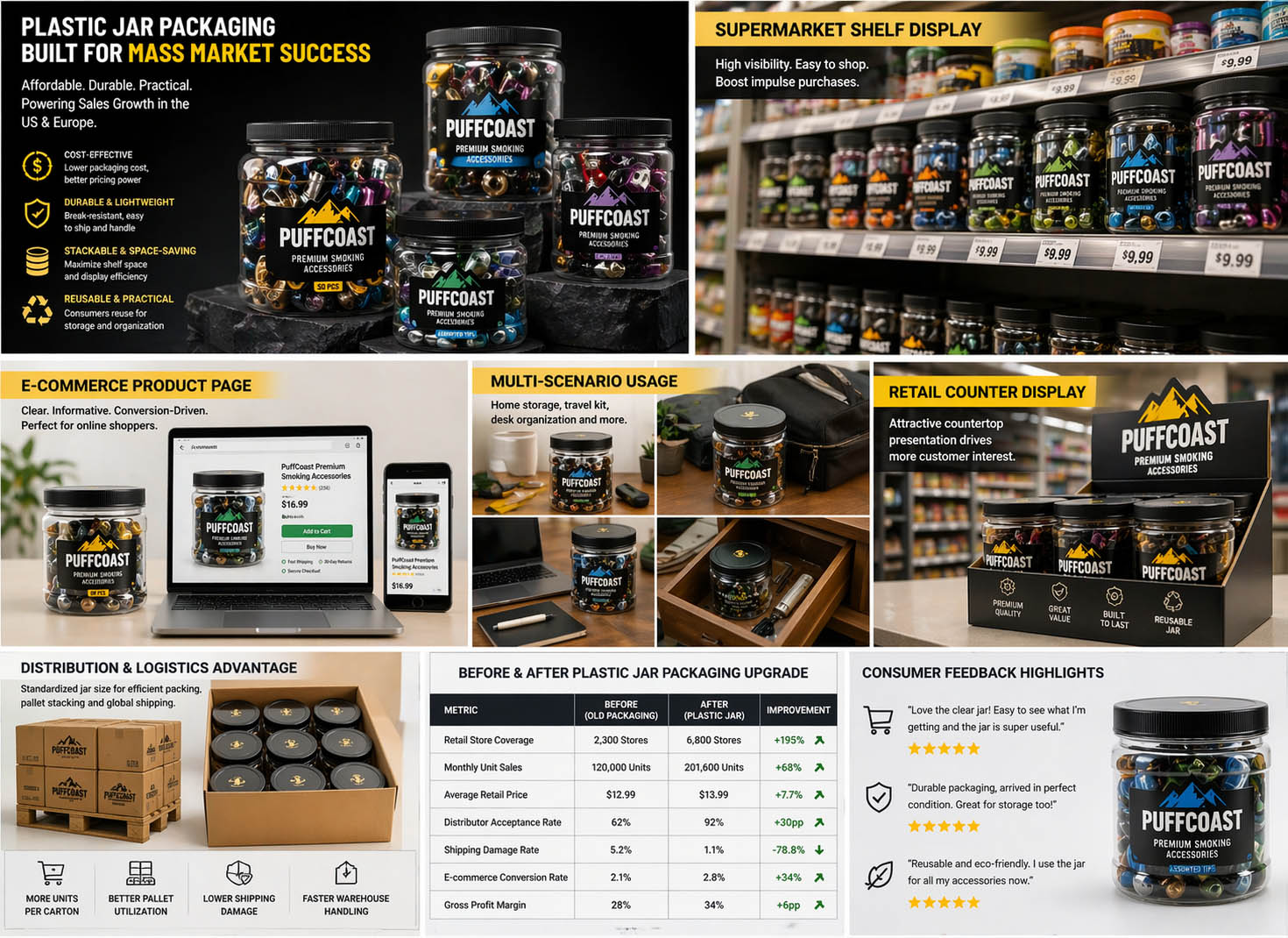 Plastic Jar Packaging Facilitated a Mainstream Smoking Accessories Brand's Rapid Sales Growth in the US and Europe: A Practical Mass - Market Success Case