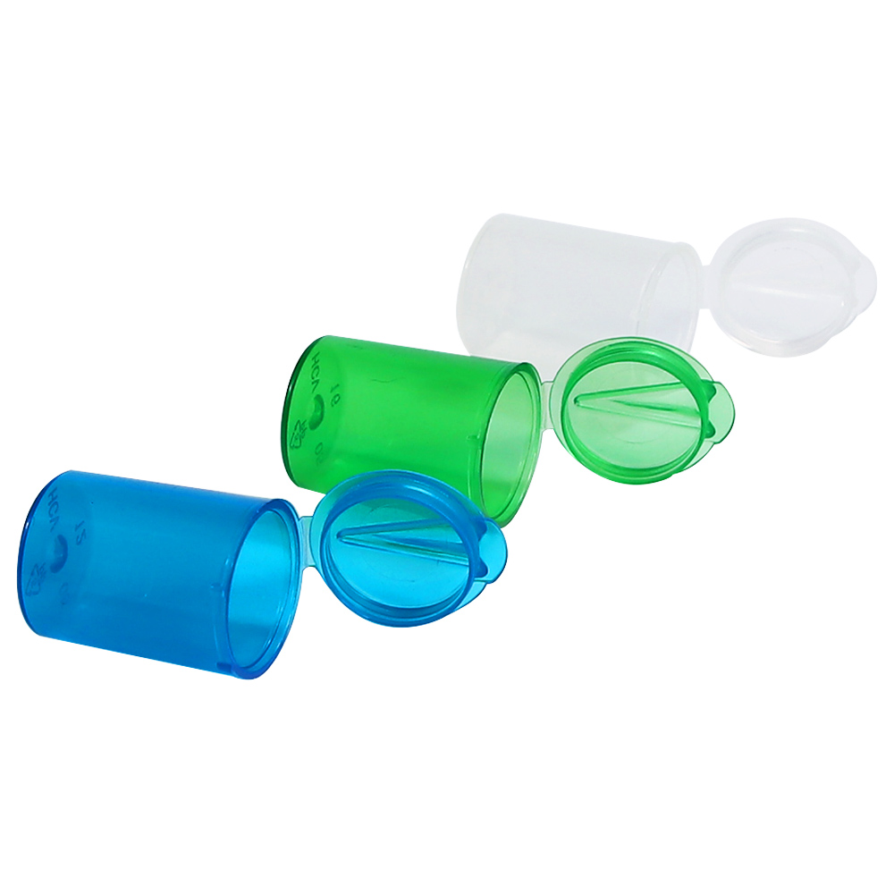 HEMPACKA Child Resistant Hinged Lid Plastic Bottles Pop Top Vials