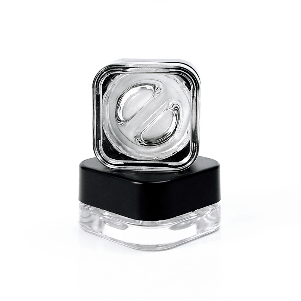 Square Cube Clear Glass Jar 