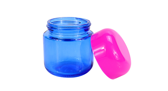 HEMPACKA Custom Colorful Cap Cannabis Flower Storage Blue Glass Jars  