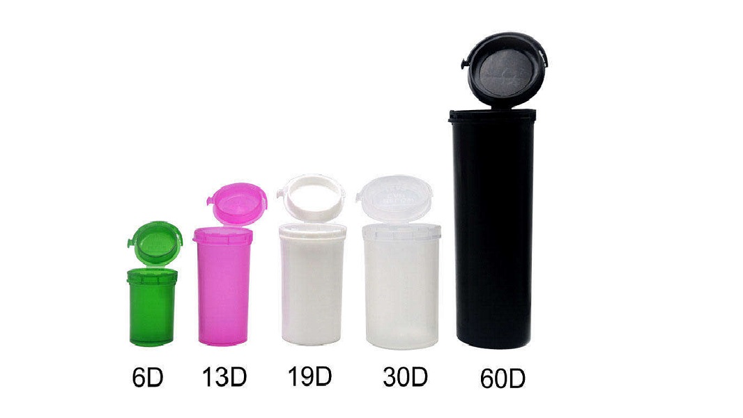 Child Resistant 6 13 19 30 60 Dram Plastic Bottle Medicine Candy Packaging Tamper-proof Pop Top Tube Container 