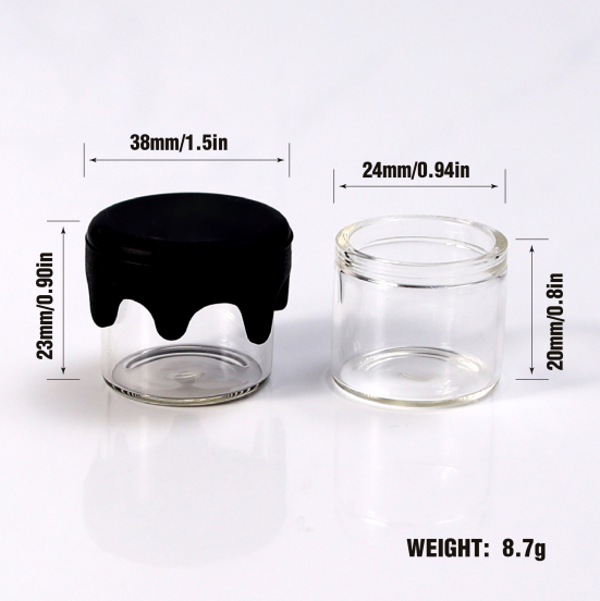 HEMPACKA Silicon Cap Glass Container Jar Size