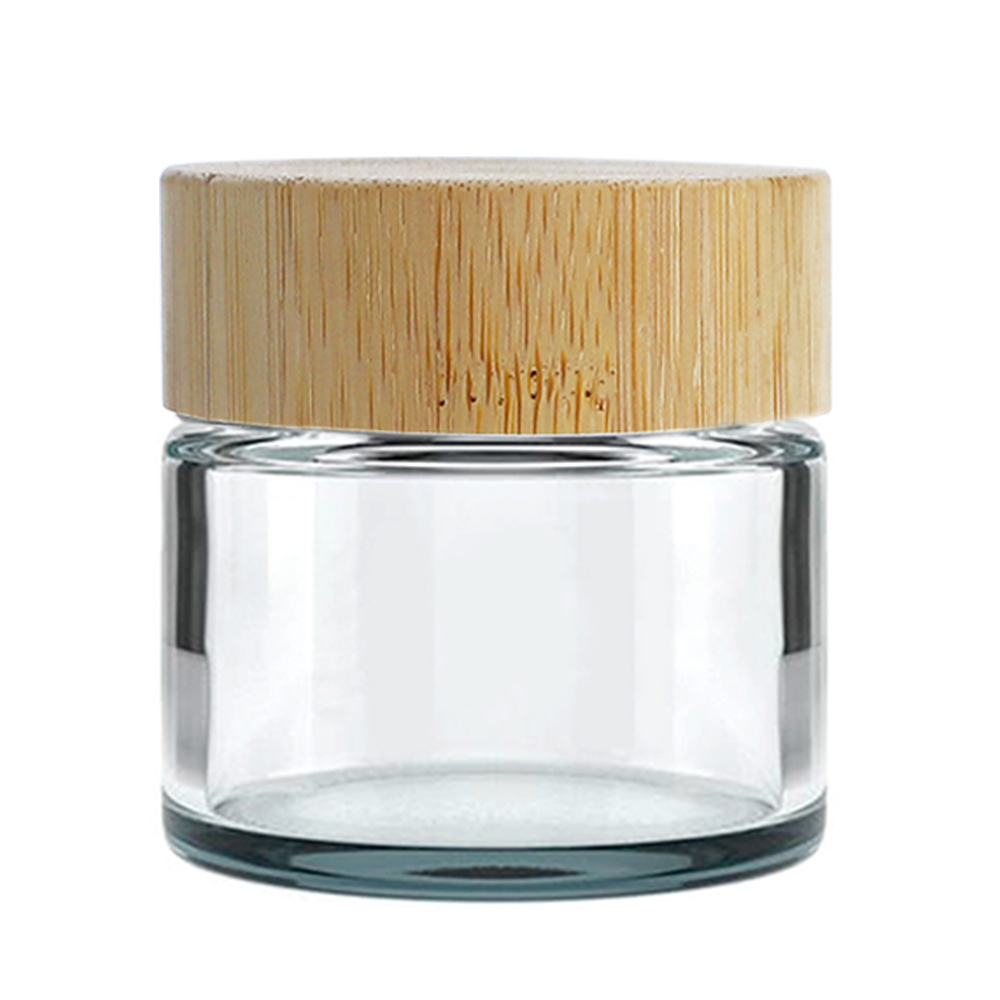 90ml Glass Jar With Wooden Lid For Flower Packaging