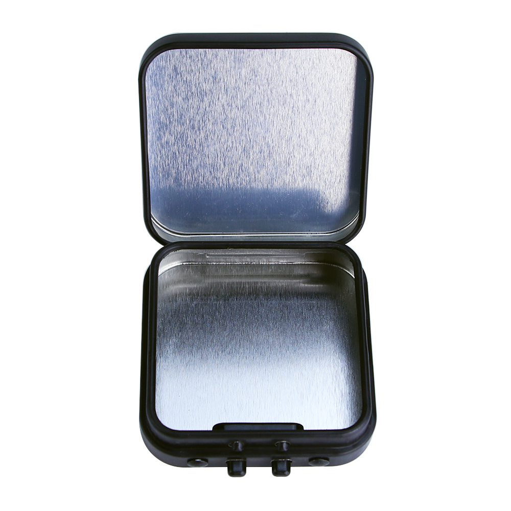 CR Double button Square Metal Tin Box