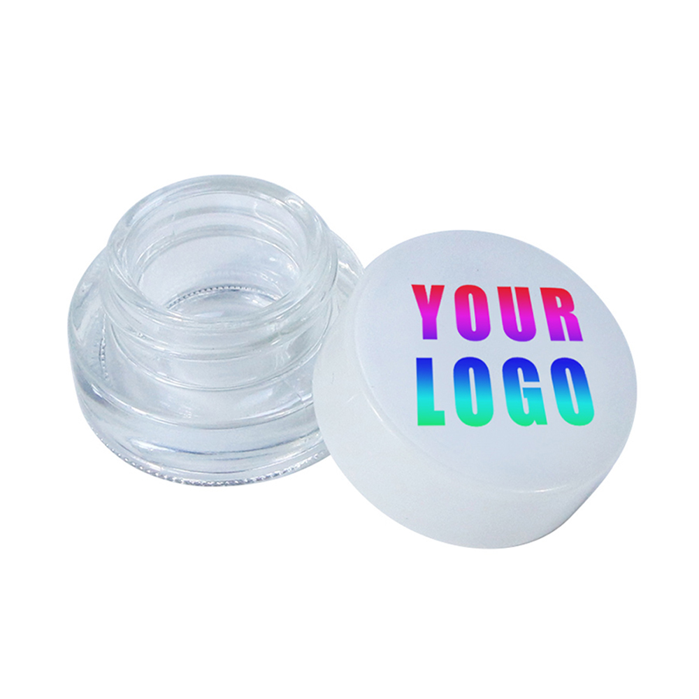 HEMPACKA Custom Logo 5ML Glass Concentrate Jar Packaging With White Airtight Lid