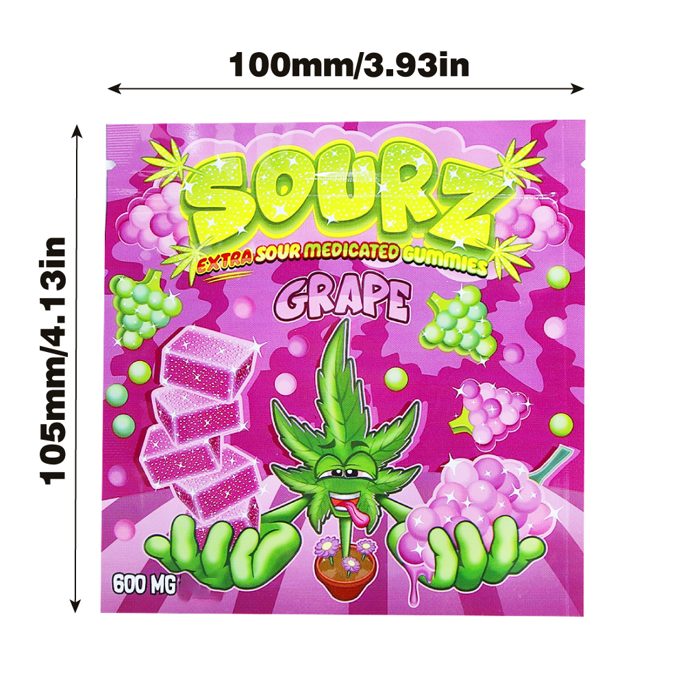 CBD candies Mylar Bag Size