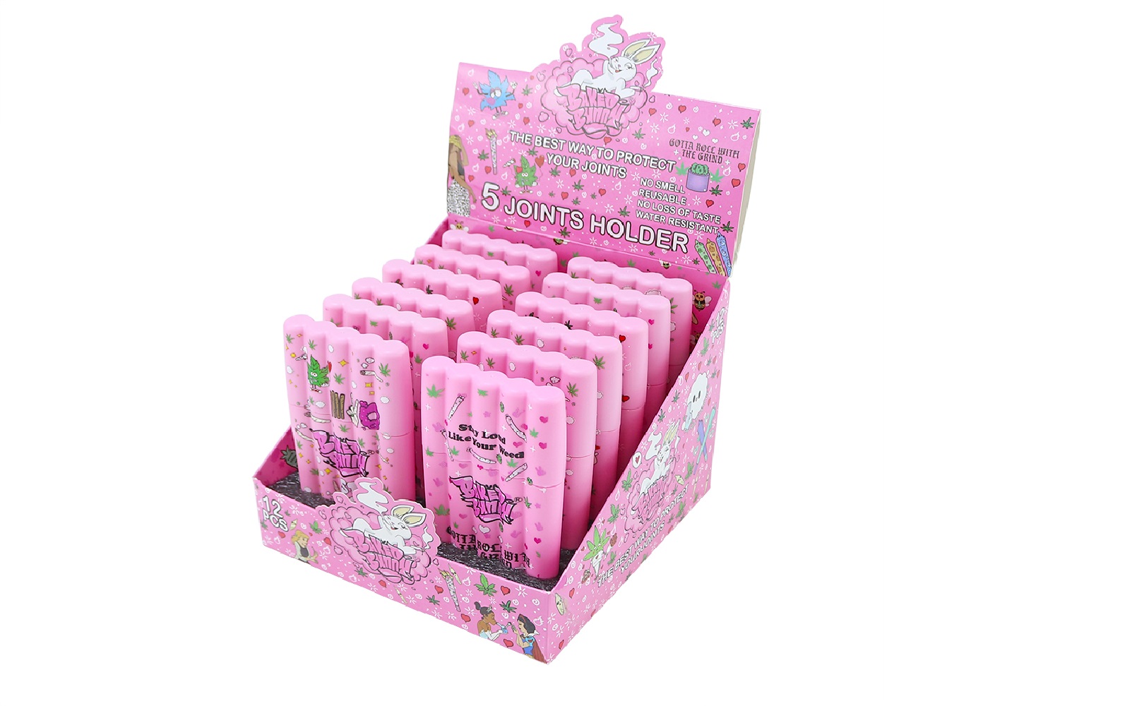 Pink 5 Pre Rolls Joint Holder King Size Luxury King Size Cone Portable Pocket Safe