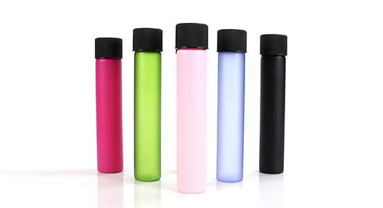 HEMPACKA Matte Frosted 10Ml Tube Colorful Glass Roll Bottle With Child Resistant Cap