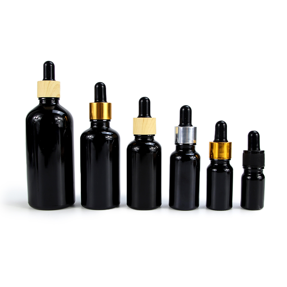 Tincture Black Dropper Glass Bottle CBD Oil Packaging