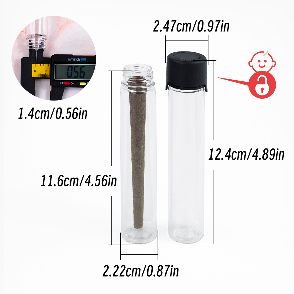 2.5x12.5cm CR Child Lock Pre-roll Tubes Acrylic Tube