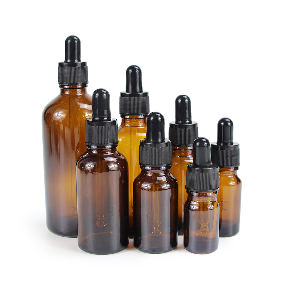 Custom Size Tincture Brown Dropper Bottle Packaging 