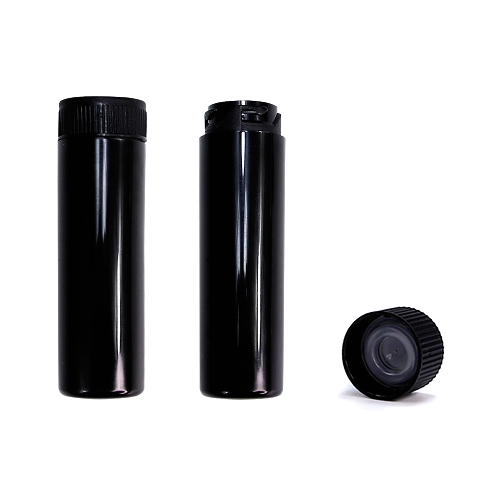 HEMPACKA Child Resistant Cap Black Plastic Pre Roll Tube