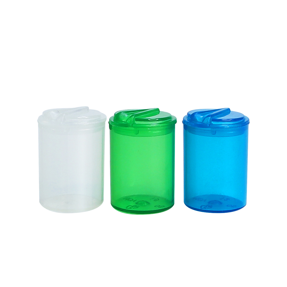 HEMPACKA Child Resistant Hinged Lid Plastic Bottles Pop Top Vials