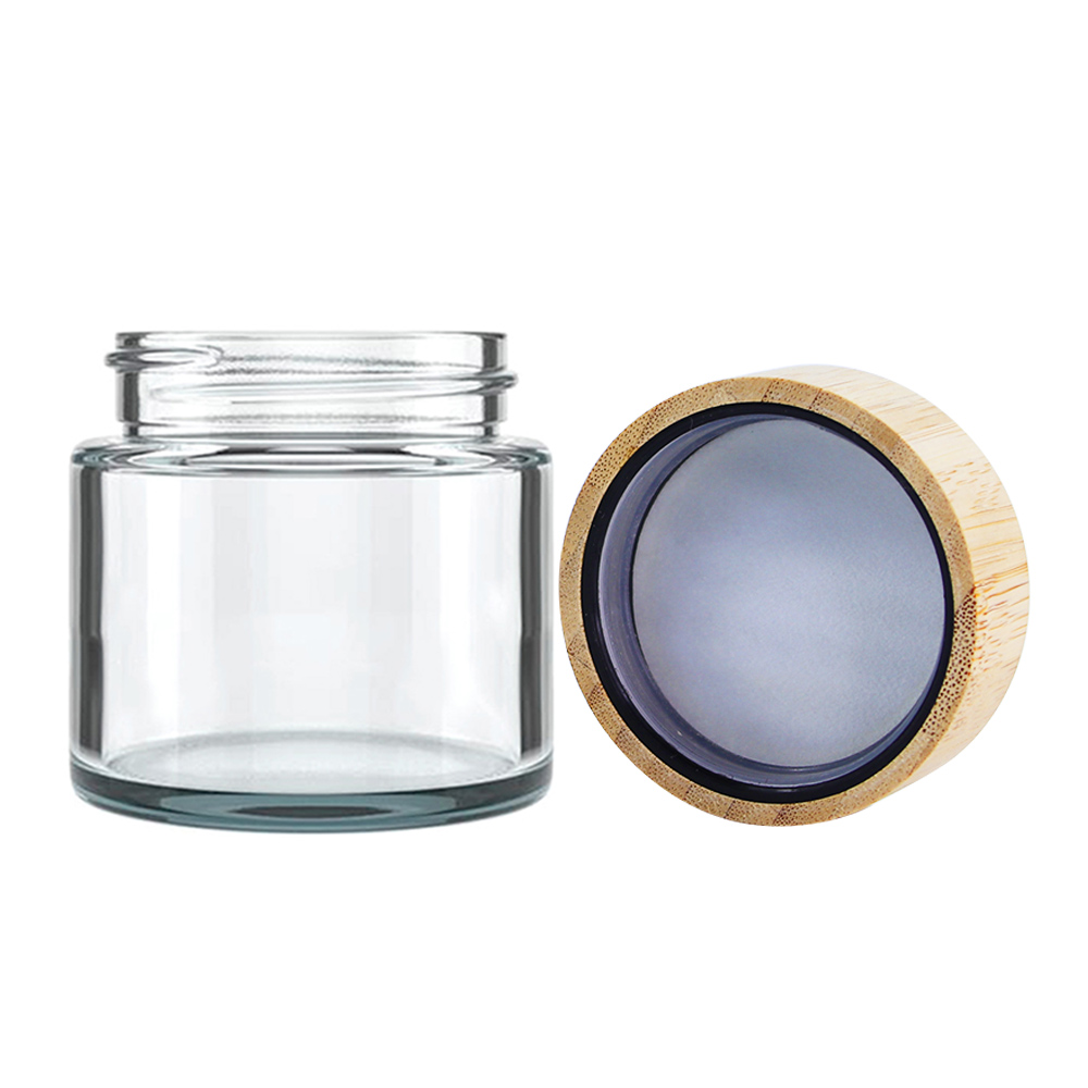 90ml Glass Jar With Wooden Lid For Flower Packaging