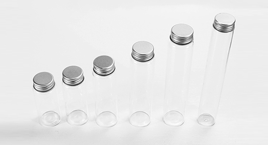 HEMPACKA Leak Proof Smell Proof Silver Test Glass Tube Glass Bottle