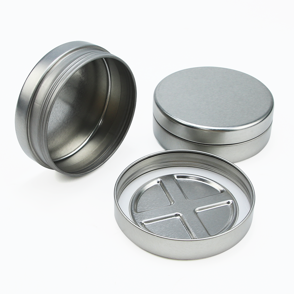 Rvtus Tins - Small Metal Child Resistant Hinged Lid - Silver (360 Qty)