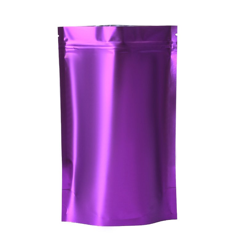 HEMPACKA Smell Proof Aluminum Foil Mylar Bag Stand Up Pouch Purple