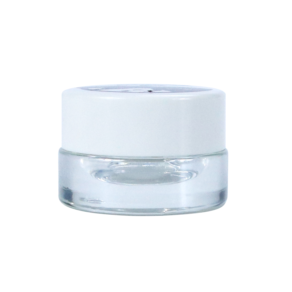 HEMPACKA Custom Logo 5ML Glass Concentrate Jar Packaging With White Airtight Lid