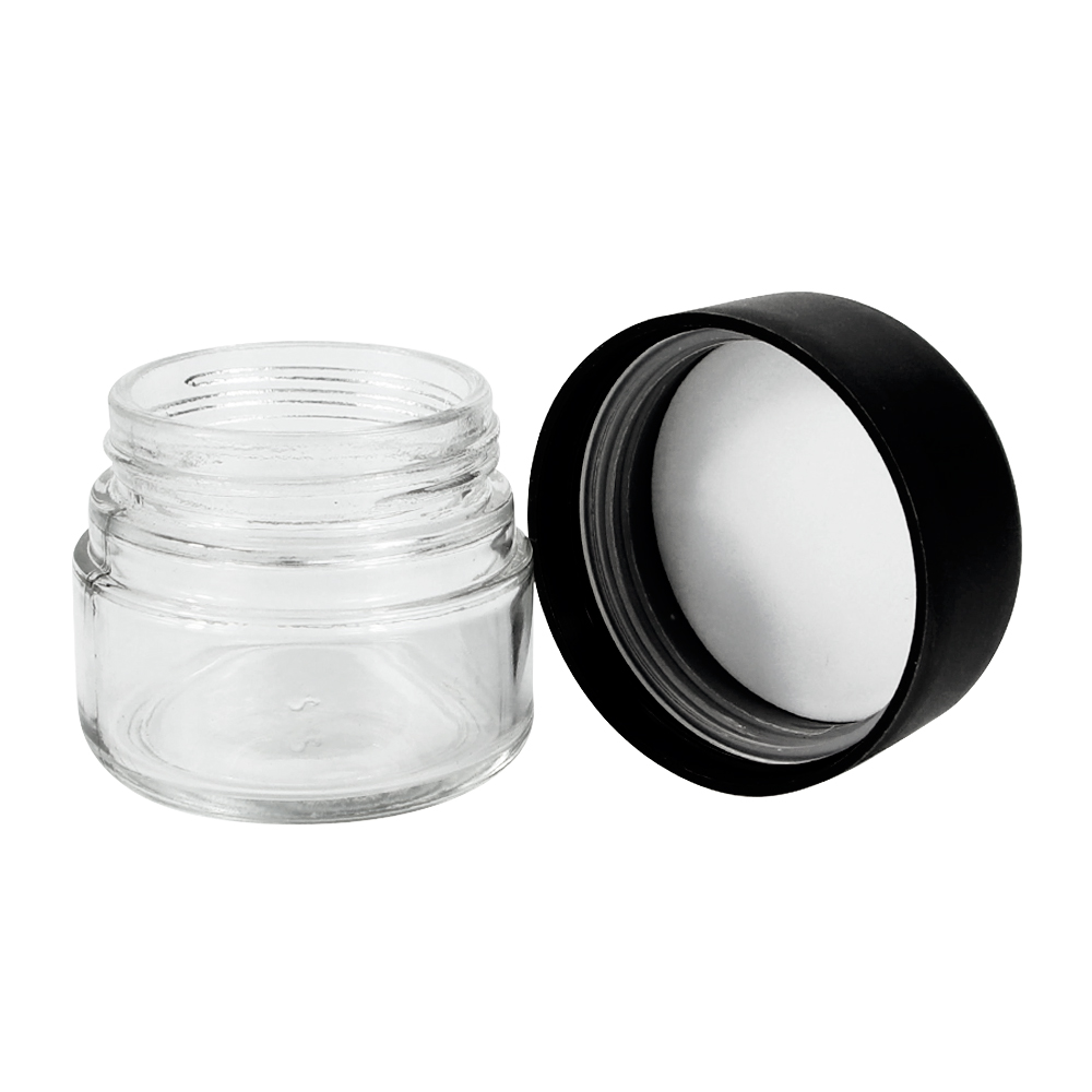 Child Resistant Round Cap Cannabis Glass Jar